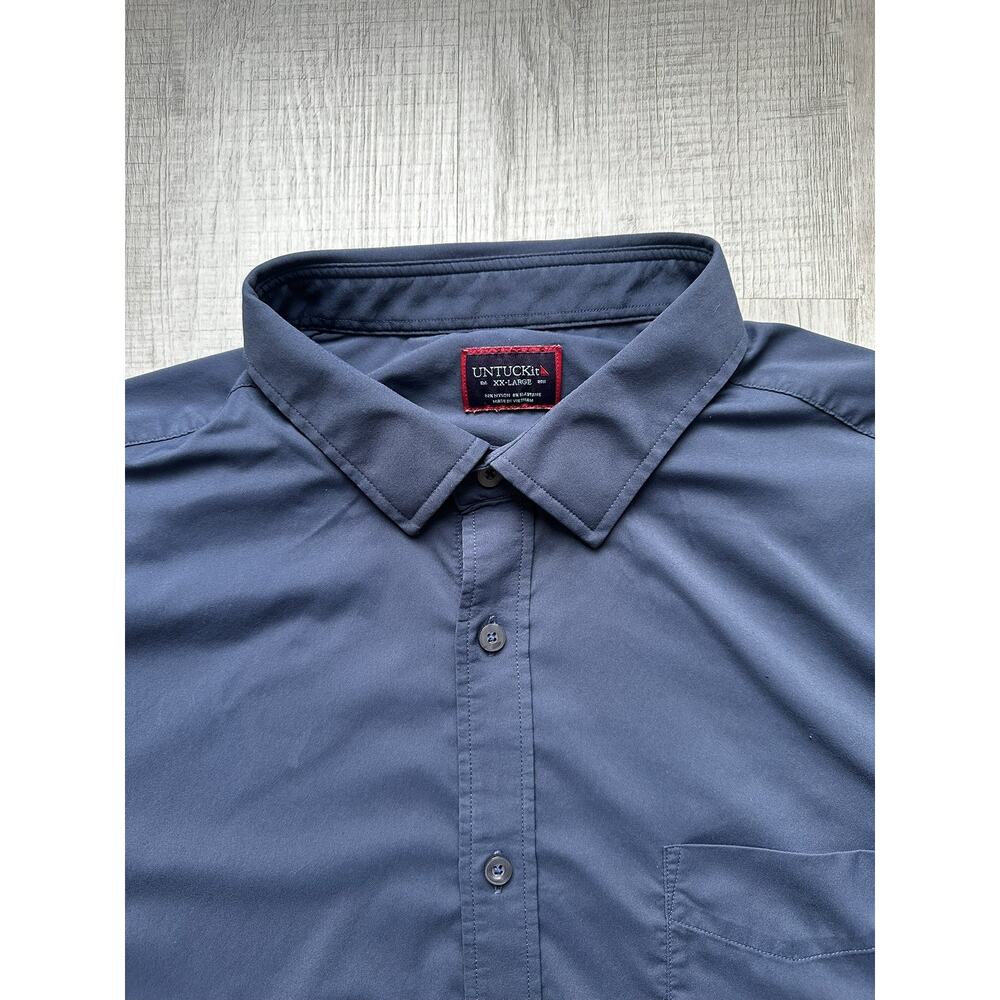 UNTUCKit Shirt Mens 2XL Black Performance Button Up Short Sleeve Stretch Gironde